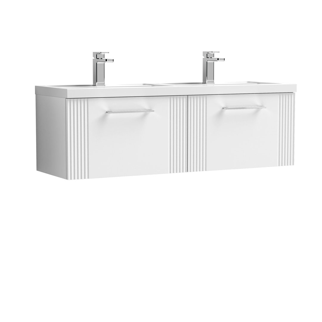 Deco 1200mm Wall Hung 2-Drawer Vanity & Double Polymarble Basin