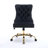 Black Office Chair, Modern Velvet Upholstered Tufted Button Home Office Chair, With Golden Metal Base, Adjustable Desk Chair Swivel Office Chair-1182969745