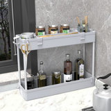 Ultra-Thin Three-Layer Storage Cart For Offices, Kitchens, Laundry Rooms And Narrow Spaces, Grey
