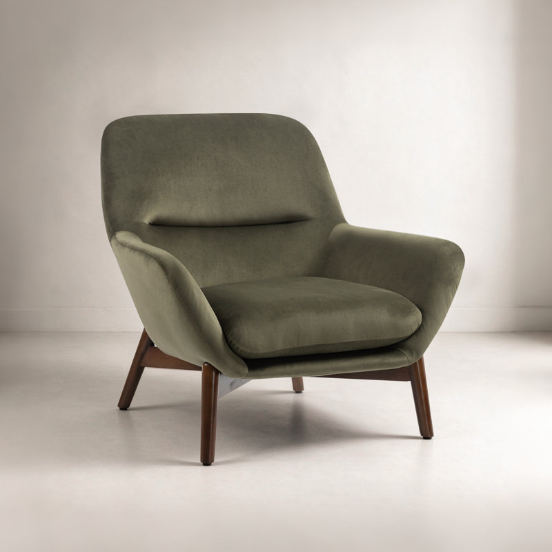 Chaise d'appoint rembourrée Odell, Velours vert