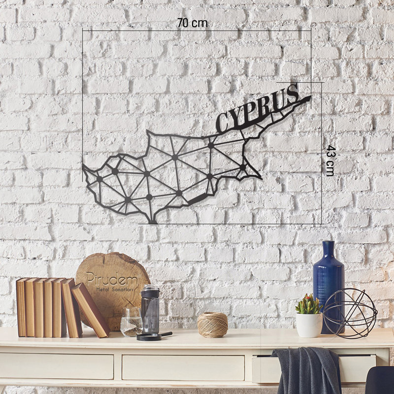 Decorative Metal Wall Accessory, Black, 16.9 x 27.6 inches | 100% Metal, Thickness: 0.08 inches | Easy Wall Hanging Design, Perfect for Home Decor & Modern Interiors, Stylish and Durable Accent Piece