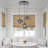 3 Light Dimmable Matte Black Glass Chandelier