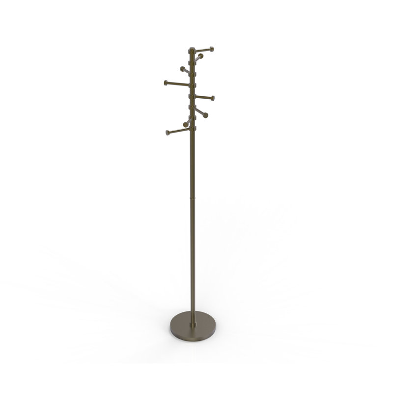 Freestanding Coat Rack, Antique Brass
