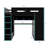 Full Size Wooden Loft Bed With Desk, Wardrobe, Ample Storage, And LED Illumination-1020178762