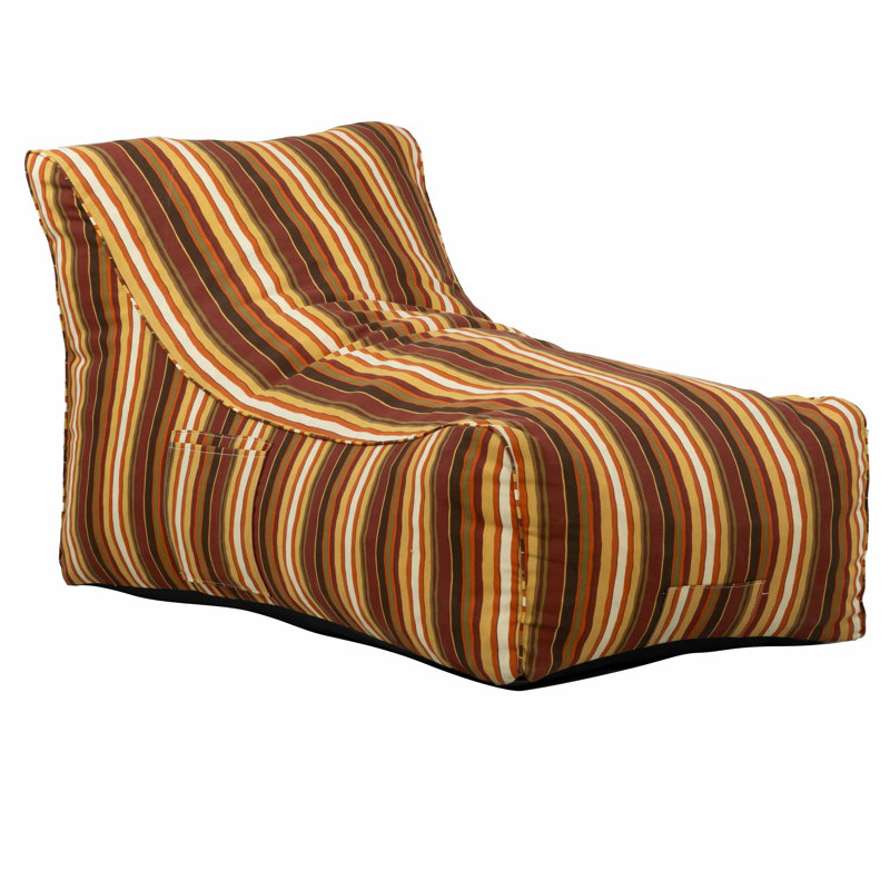 Yukon Fabric Outdoor Friendly Bean Bag Lounger, Striped Brown