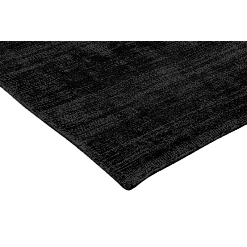 Tapis noir crocheté à la main Krillin, Rectangle 10 pi x 13 pi