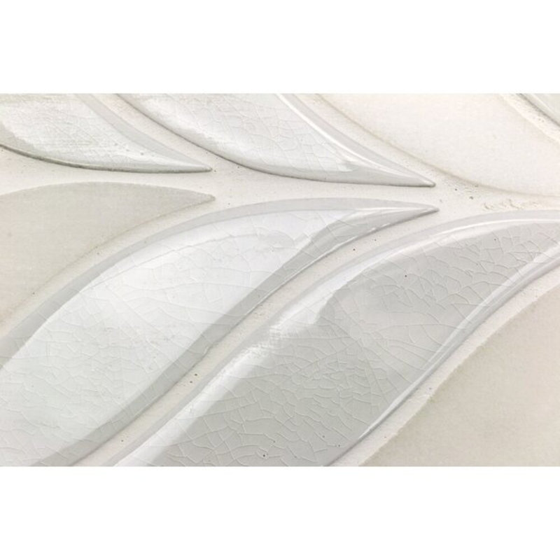 Nabi Sprig 11x12 Crackled Glass Mosaic Tile, Glacier White