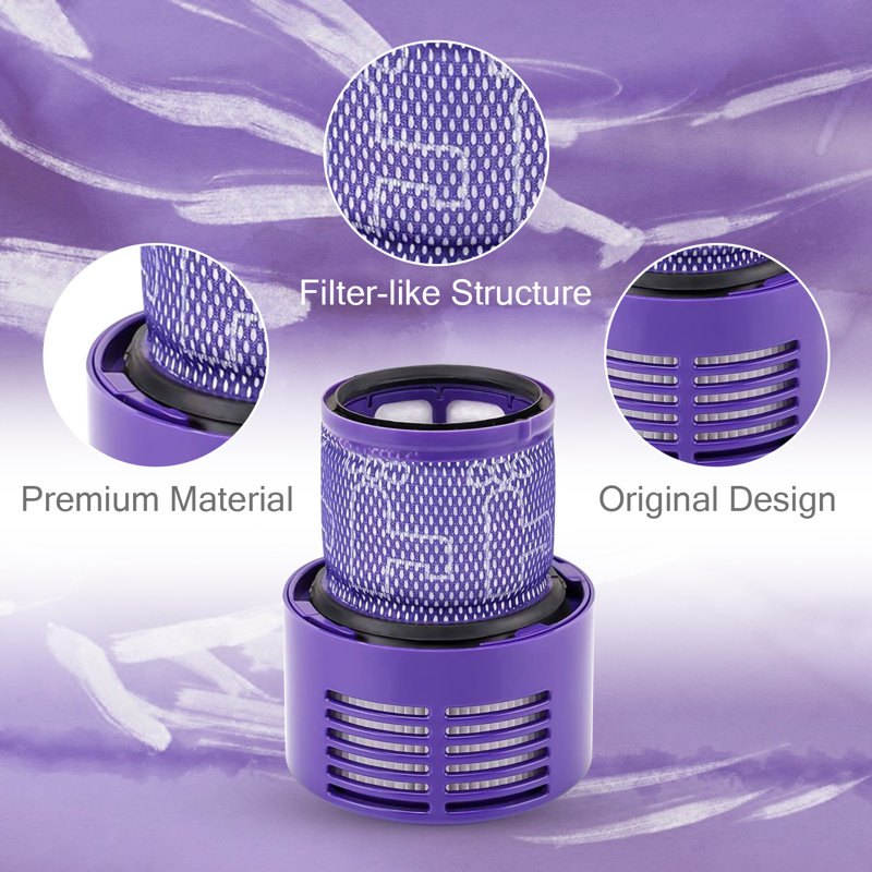 Post-filter Replacement compatible with Dyson V10/SV12 Blue/Orange 3-Piece