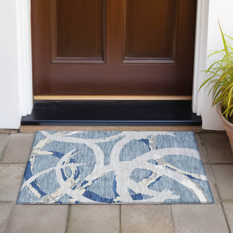  Machine Washable Indoor/Outdoor Chayden ACN1022 Beige Rug, Rectangle 1'8" x 2'6"