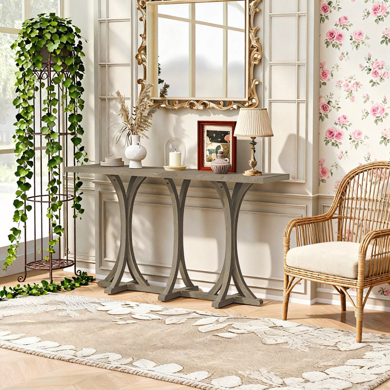 Console en bois 59,8 po, Gris