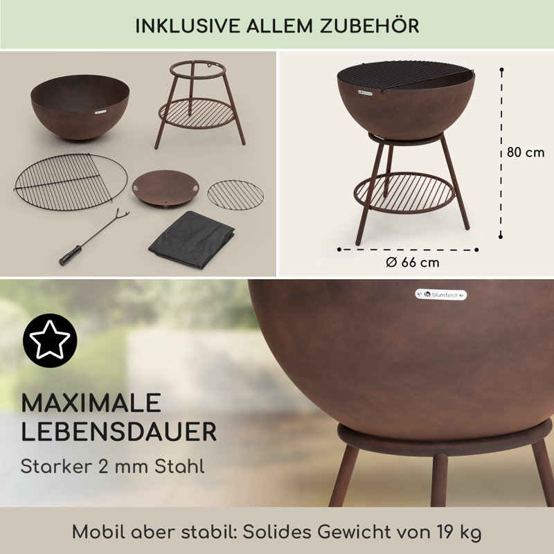 Azuma Circle Smokeless Fire Pit, Brown