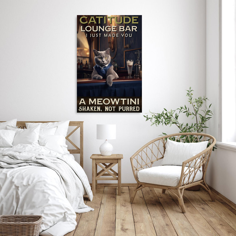 «Carfi Catitude Lounge Bar», impression sur toile, H 14 po x l 11 po x P 1,25 po