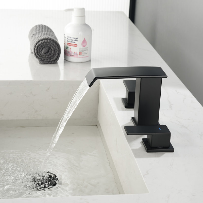 Widespread Bathroom Faucet, Matte Black
