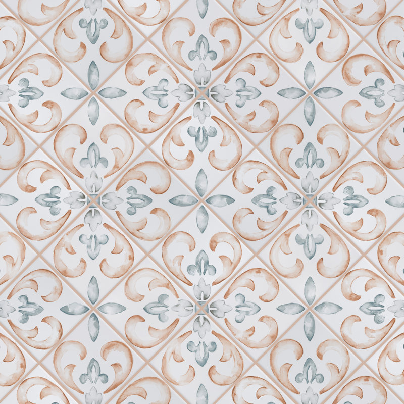 Saint Germain 6" x 6" Porcelain Patterned Wall & Floor Tile