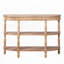 Console en bois fabriquée à la main avec garniture tissée à la main, tablettes de rangement à 3 niveaux