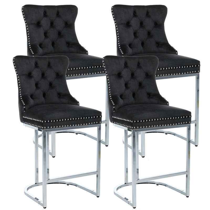 Tabouret de bar 26 po Katrisha, 4, Noir, noir, noir, noir