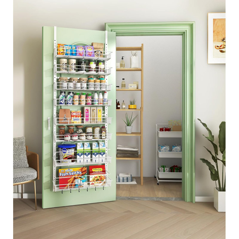 Wall Spice Rack, White, 69.2" H x 16.1" W x 5.9" D