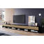 Lowboard Tv Cabinet "anne", With Mdf Doors, With Led Lighting, Matte Black With 3d Herringbone Pattern