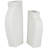 Ceramic Textured Decorative White Vase Set