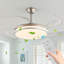 Ventilateur de plafond rétractable moderne de 42 pouces avec lumière DEL, finition nickel brossé, moteur à courant continu réversible et télécommande