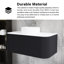 36 po W Meuble-lavabo mural simple noir avec lavabo blanc