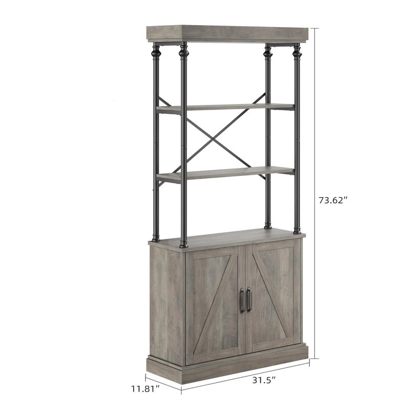 186.9cm H x 80cm W Bookcase, Grey