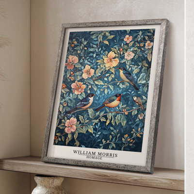 Imprimé encadré de la série XXIV de William Morris - Bois massif