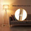 Lampe trépied moderne en bois, 63 po de hauteur, 4 températures de couleur, télécommande