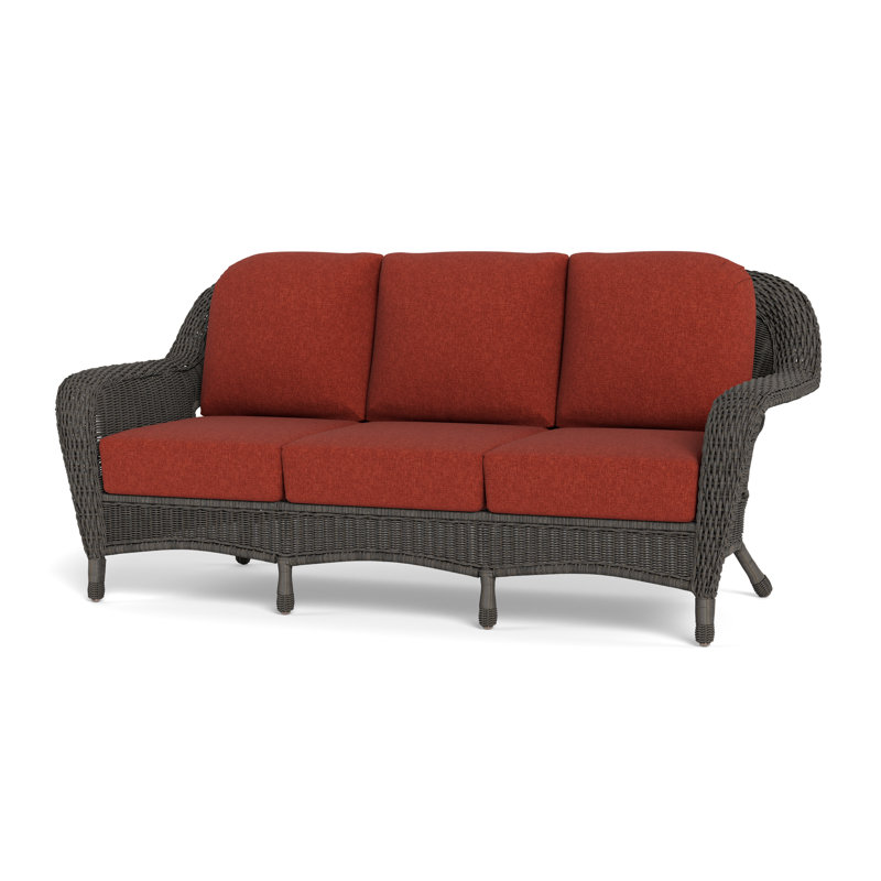 Sea Pines 80'' Wide Outdoor Patio Sofa, Rave Brick, Java