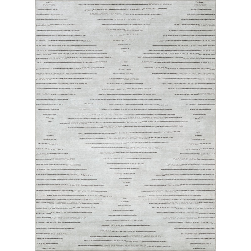 Tapis marocain en polyester tissé à la machine Kehr, Rectangle 5 pi 3 po x 7 pi 3 po