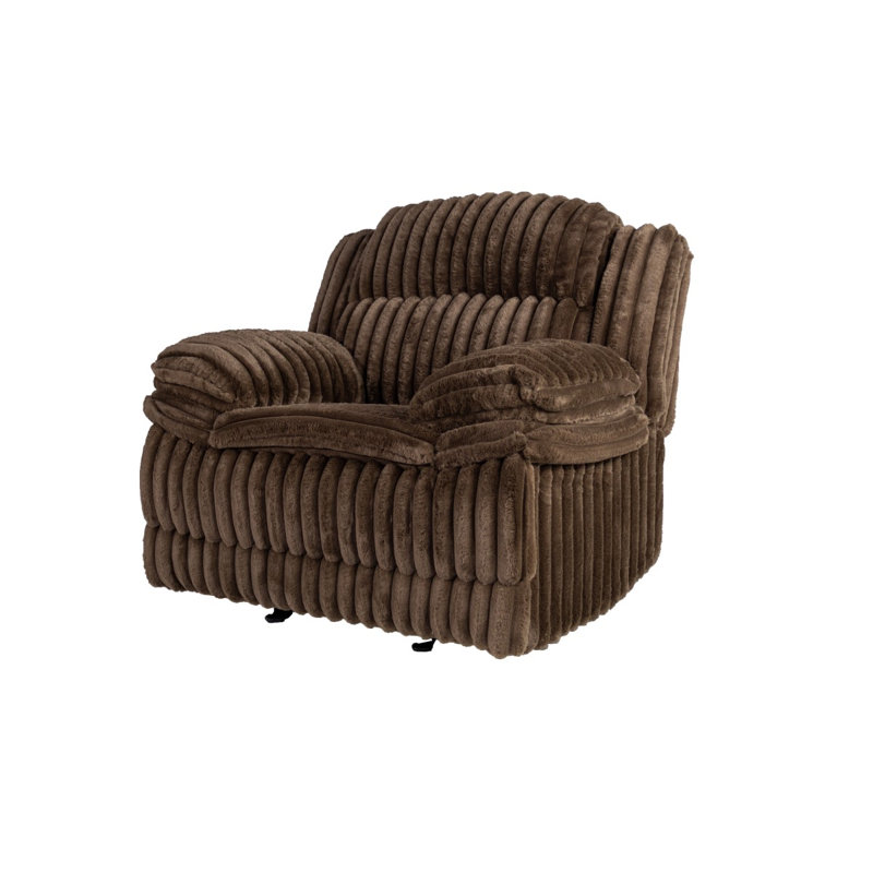 Fauteuil inclinable manuel oscillant en velours côtelé 1 pièce Living Living, Chocolat