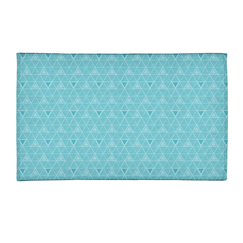 Tapis bleu sarcelle / bleu sarcelle foncé dessiné à la main, Rectangle 4 pi x 6 pi