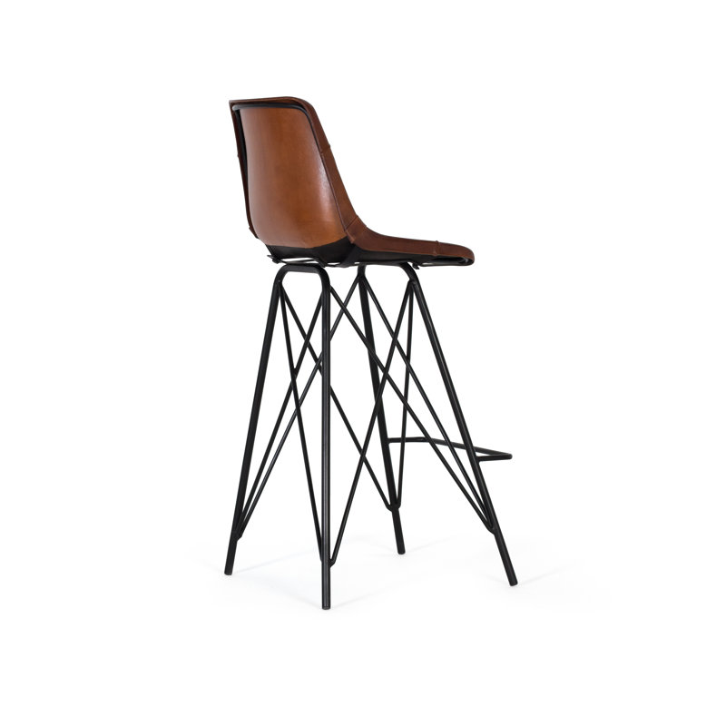 Aaliyha Upholstered Counter Stool with Metal Frame