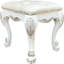 Tabouret de coiffeuse blanc cassé Ii - capacité de poids de 220 lb, largeur de siège de 21 po, profondeur de 17 po, élégance de banc d'apparence rembourrée, conception simple