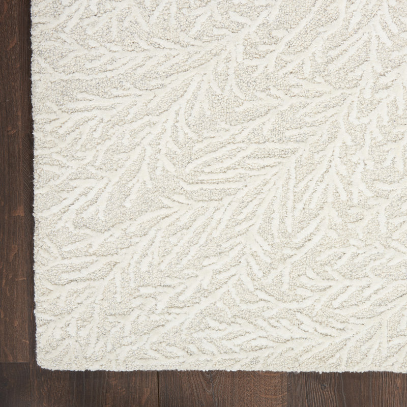 Darell Handmade Wool Floral Area Rug, Rectangle 9'9" x 13'9"