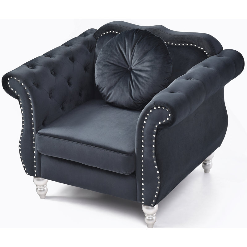 Chaise avec accoudoirs évasés chic Chic, Noir