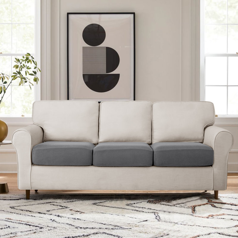 Housse de coussin texturée, Gris clair