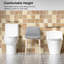 Toilette confortable avec siège 17 po, lavabo à double chasse 1,1 / 1,6, lavabo sans rebord, blanc brillant brillant 006 pour salle de bain en céramique hygiénique silencieuse