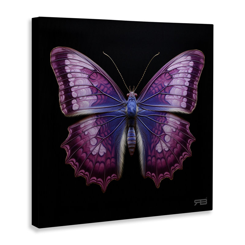 Art mural sur toile Vivid Purple Butterfly par Roozbeh Bahramali, H 30 po x l 30 po
