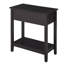 Table de bout étroite avec rangement rabattable et tablette inférieure, table d'appoint en bois aggloméré foncé HOMcom