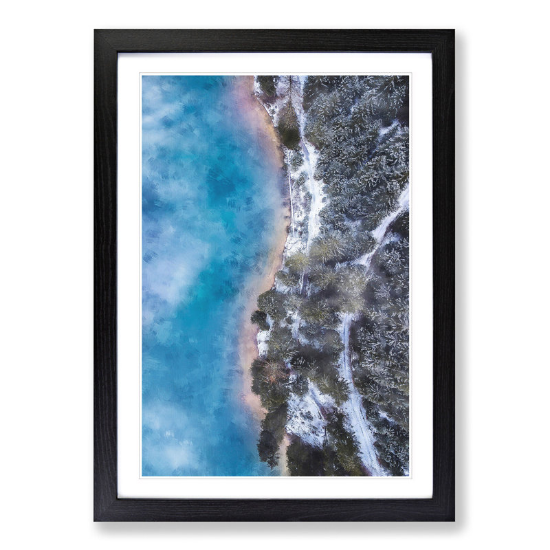 Above Braies Lake in Italy - Picture Frame Painting Print, 33cm H x 24cm W x 2cm D, Black Framed