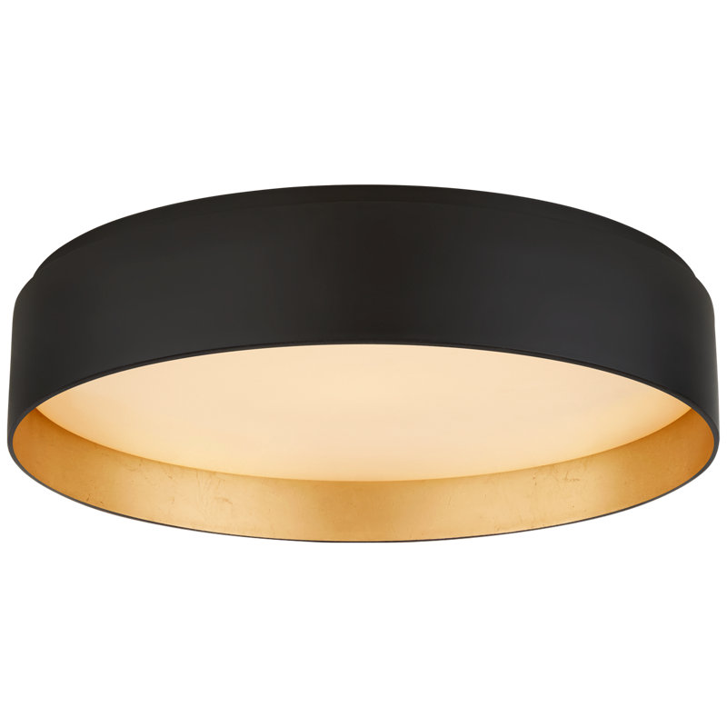 Shaw 1 - Light LED Flush Mount, Matte Black/Gold, 3" H x 11" W x 11" D, 1 Light