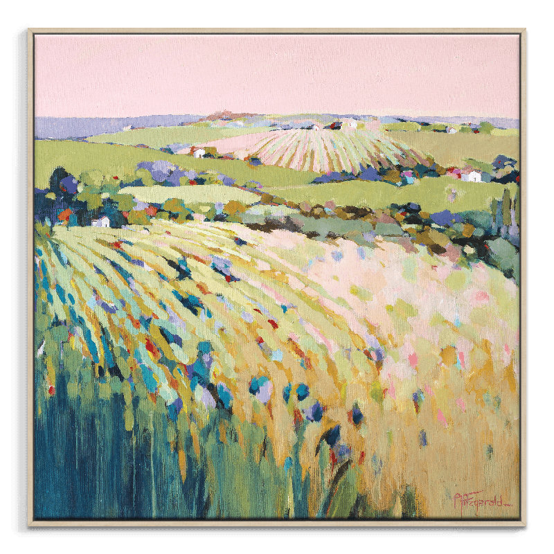 Reconnect by Catherine Fitzgerald - Painting, 76cm H x 76cm W x 5cm D, Brown Framed Canvas