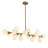 Mandre 16-Light Modern Sputnik Linear Chandelier, Brushed Gold Statement Globe Pendant for Dining Room or Kitchen Island