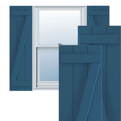 True Fit PVC Joined Board-n-Batten Shutters w/Z-Bar