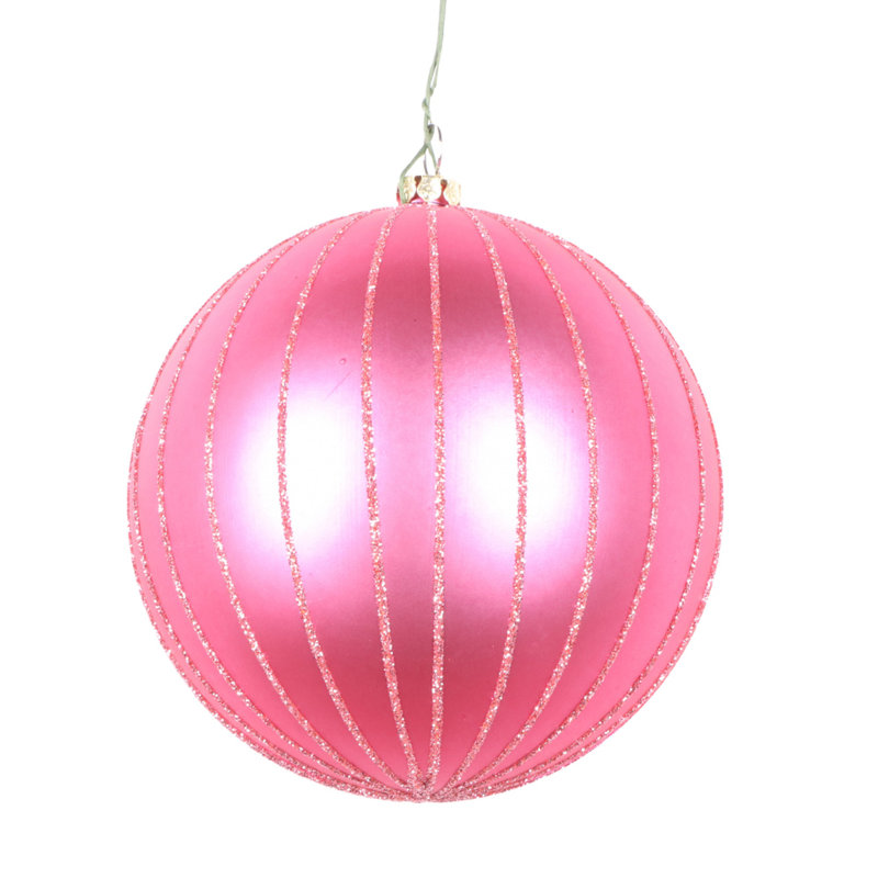 Ornement boule mat scintillante, H 5 po x l 5 po x P 5 po, Mauve
