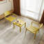 Ensemble de 2 chaises individuelles + table basse, jaune, mobilier multifonctionnel intérieur/extérieur, polypropylène, antirouille, imperméable, patins antidérapants, design ergonomique, support robuste, configuration 5 places, style minimaliste