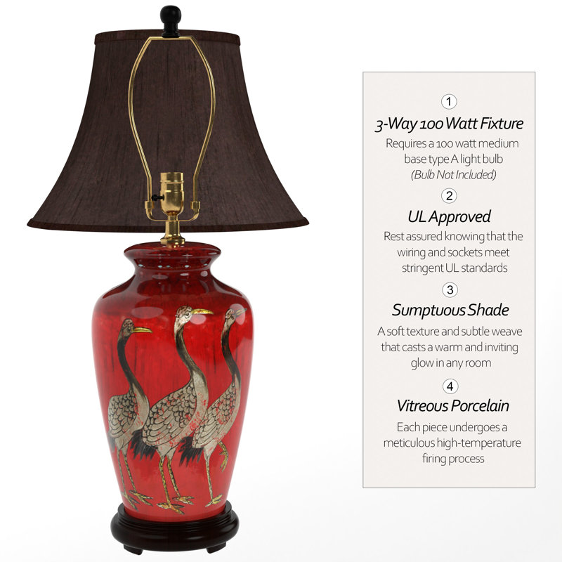 Crowned Cranes Vase 26" Table Lamp