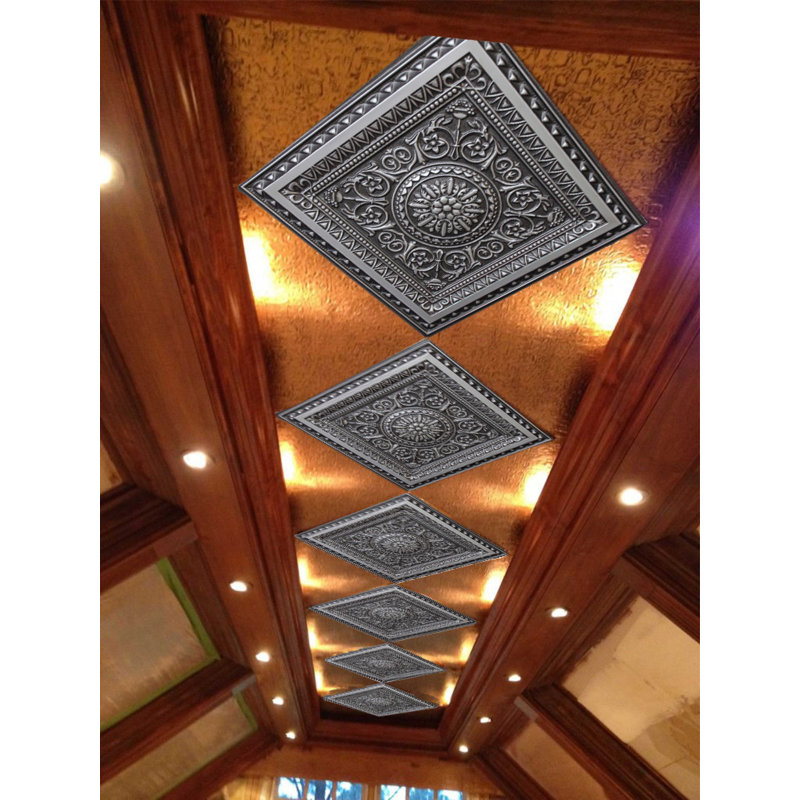 Antique Silver 24'' PVC Decorative Ceiling Tile