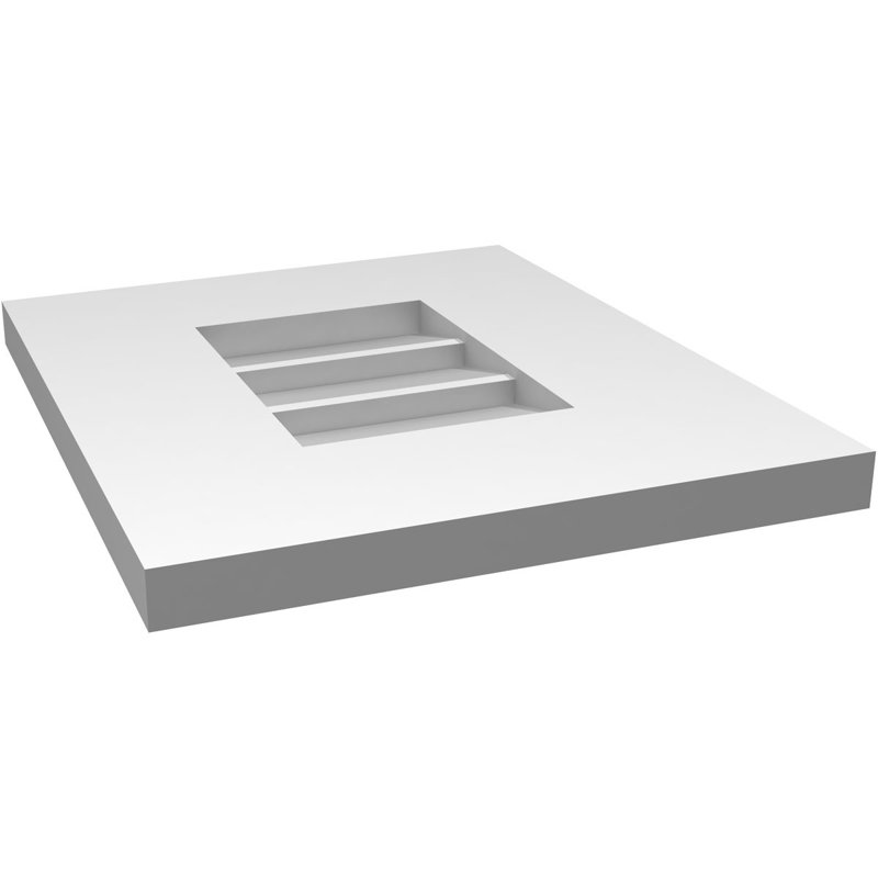 Vent à pignon rectangulaire en uréthane non-fonctionnel, H 14 po x l 12 po x P 1 po